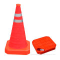 Folding cone, Full fluorescent orange, waterproof fabric, flatted for easy storage in tool box